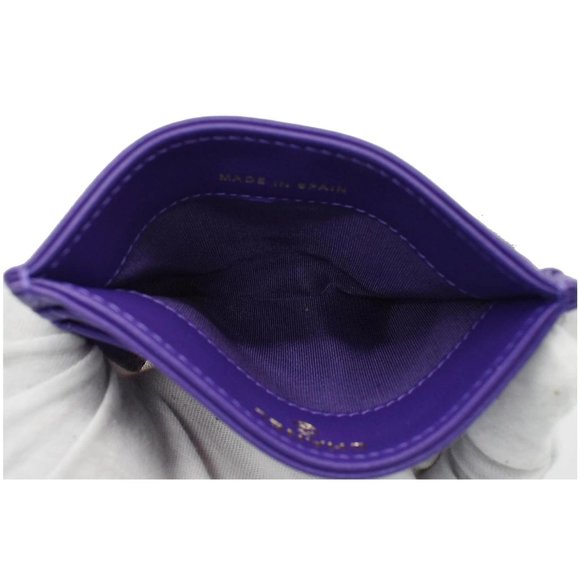 CHANEL Boy Leather Card Holder Purple - Picture 9 of 12